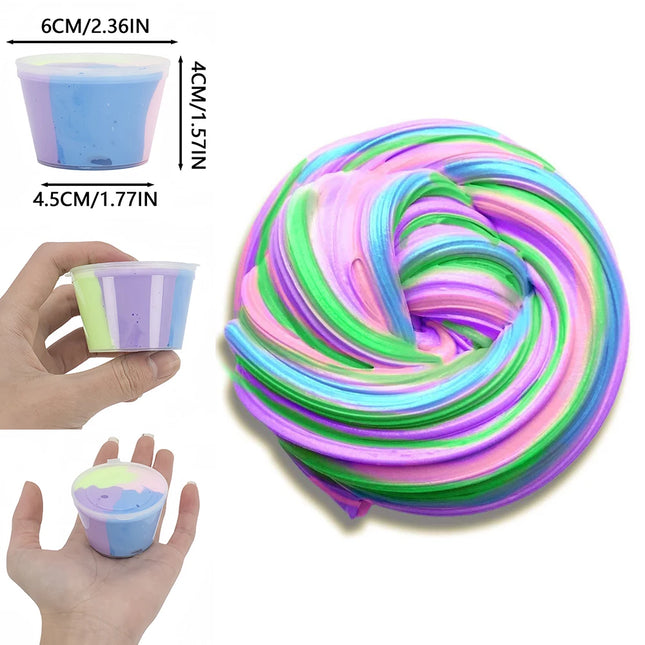 80ml Fluffy Slime Supplies Toys Soft DIY Clay Light Plasticine Non-Sticky Putty Modelling Charms Slime Putty Birthday Party Gift