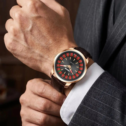 New European-Style Roulette Poker Game Design Fashionable Quartz Watch