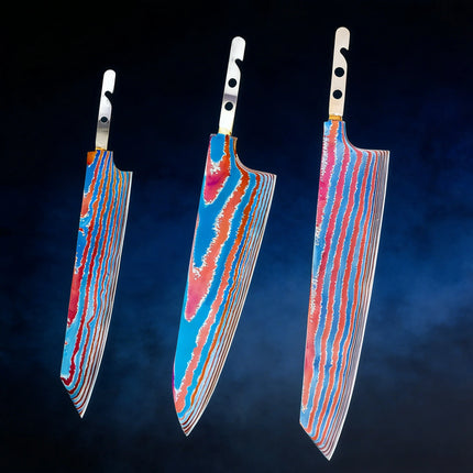 1PC,Blank Blade Kitchen Knives Titanium Damascus Steel Cleaver Knife Blades Knife Makers Home DIY Enthusiasts