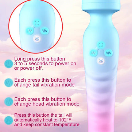 3-in-1 Dildo Vibrator AV Sex Machine Magic Wand Clitoris G-Spot Stimulator Female Vagina Massager Woman Adult Sex Toy 18+