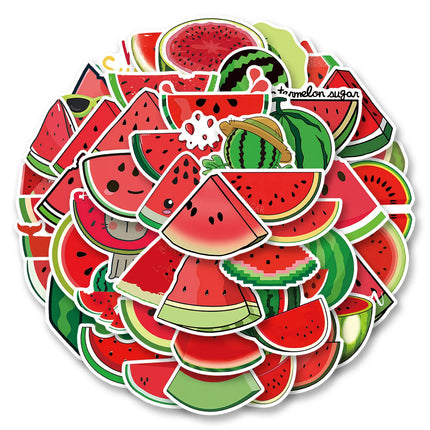 50pcs Watermelon Fruit Stickers, Aesthetics Stickers Water Bottle,Skateboard,Decals Party Supply Bicycle Stickers