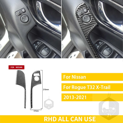 For Nissan X-Trail Rogue T32 2013-2021 Accessories Carbon Fiber Interior Car Door Instrument Cupholder Trim Sticker