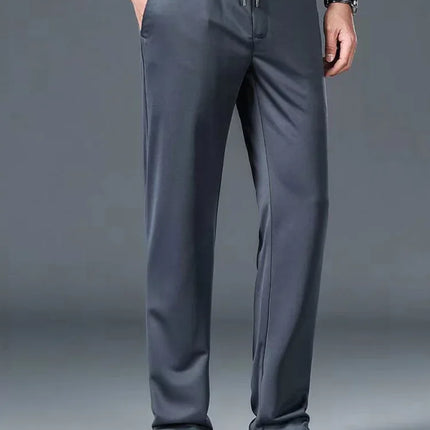 10XL Big Size Men's Summer Casual Pants Straight Fit Elastic Waist Trouser Male Classic Office Plus Large Stretch Zipper Pocket