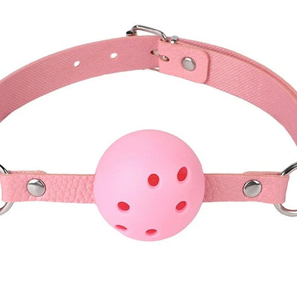 2 Colors Faux Leather Mouth Gag Adjustable Plastic Ball Adult Flirting Fetish Roleplay Game Props Couples BDSM Bondage Sex Toys