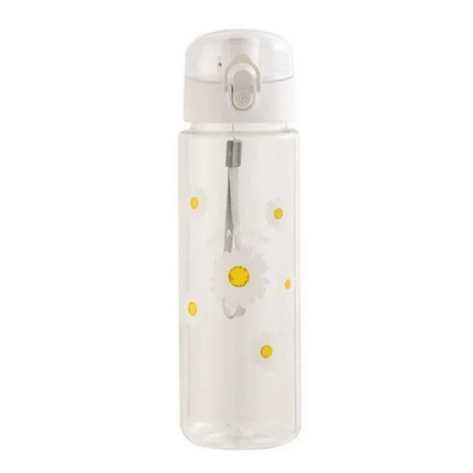 780ml Daisy Flower Plastic Water Bottle Sports Transparent Water Bottle Portable Gym Travel Clear Leakproof Drinking Bottle
