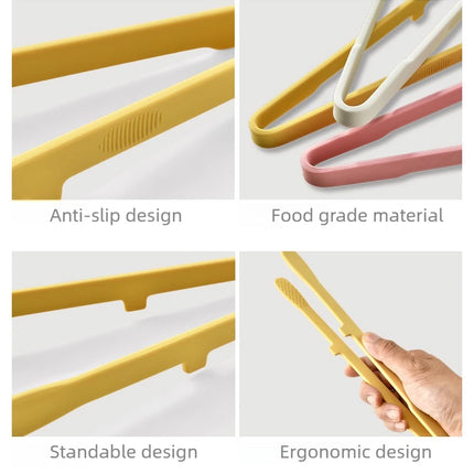 Silicone Food Toast Tongs Trivet Tongs for Kitchen Tongs Non-slip Cooking Clip Clamp BBQ Salad Tools Grill Kitchen Accessories