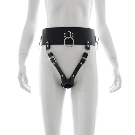 BDSM Leather AV Wand Vibrator Holder Harness Woman,Forced Orgasm Sex Suit Lingerie,Bondage Restraints,Chastity Belt,Adult Games
