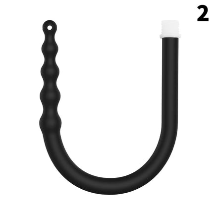 Deep Anal Plug with Washing Tube Long Silicone Buttplug Cleaning Accessory for Couples Vaginal & Anus Shower Sex Toy for Men