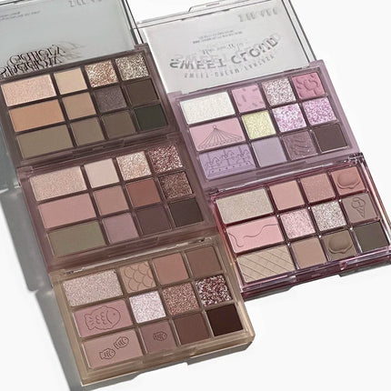 12Color Pink Brown Eye Shadow Tray Pearl Glitter Earth Matte Chocolate Eyeshadow Palette Korea Low Saturation Eye Pigment Makeup