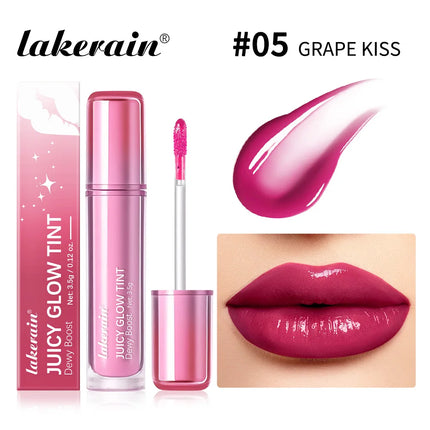 Lakerain Juicy Glow Tint Long-Lasting Mirror Shine Smooth Radiant Lip Tint Deep Moisturizing  Brightening Juicy Glow Lipstick