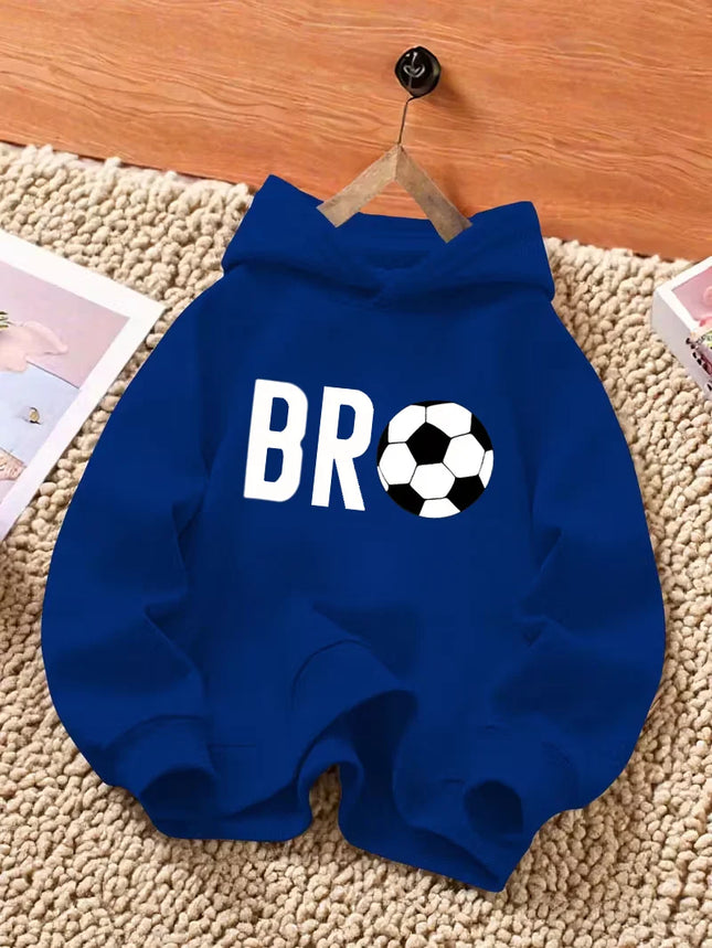 Autumn Casual And Fashionable Letter-Printed Hooded Sweatshirt For Boys