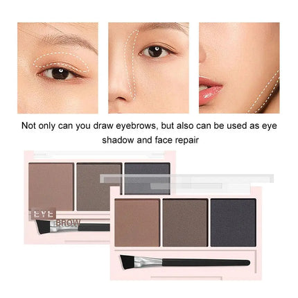 Three-color eyebrow powder natural long-lasting shadow three-dimensional eyebrow shape waterproof eyebrow cream Makeup Cosmetics