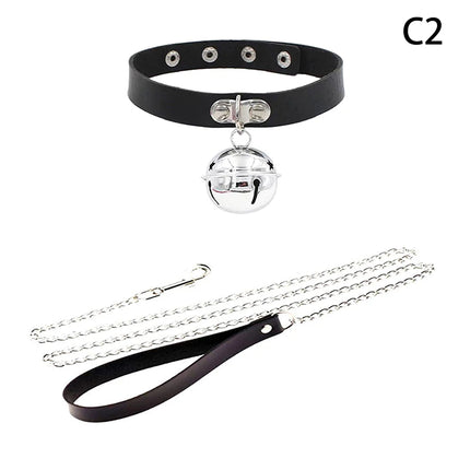 Sexy Leather Heart Necklace Collar Set with Leash for Women BDSM Cosplay Bondage Accessories Couple Role Play Game Props