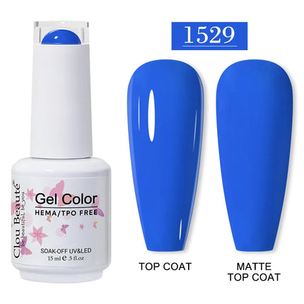 Clou Beaute 15ml HEMA TPO FREE Gel Nail Polish Vernis Semi Permanent UV Nail Art Varnish Lakiery Hybrydowe Manicure Gel Polish