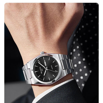 Men's Quartz Watch Luxury Waterproof Luminous Date Week Stainless Steel Men's Watch Male Wristwatches