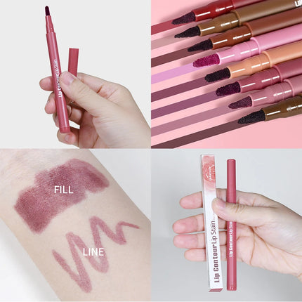 Lakerain Lip Liner Pencil Ballpoint Felt Tip Transfer-proof Lip Liner Stain Smudge-proof Waterproof Lip Liners Natural Makeup