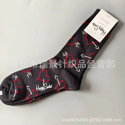 High Quality Fashionable Men's Mid-Calf Cotton Socks HappySocks New Arrival Suitable for All Seasons Swedish Design
