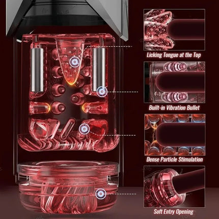 Automatic Sucking Licking Masturbator Cup Vagina Masturbation Blowjob Pocket Pussy Penis Pump Enlargers Sex Toys for Adult Men