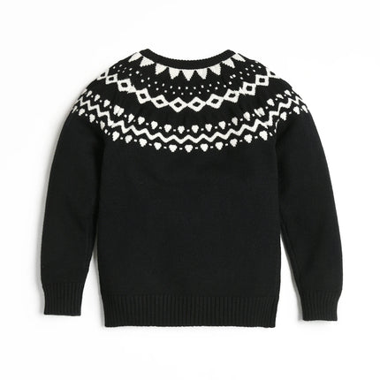 Kids Clothes Knitted Sweater O-Neck Girls Boys Baby Knitted Tops Children Brother Sister Holiday Clothing