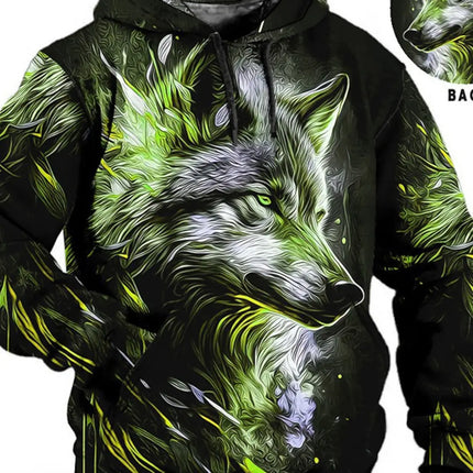 Men's Unisex Hoodie Fashion Pullover Hoodie Sweatshirt Hooded Animal Wolf Lion Dragon Tiger Print Daily 3D Print Casual Hoodies