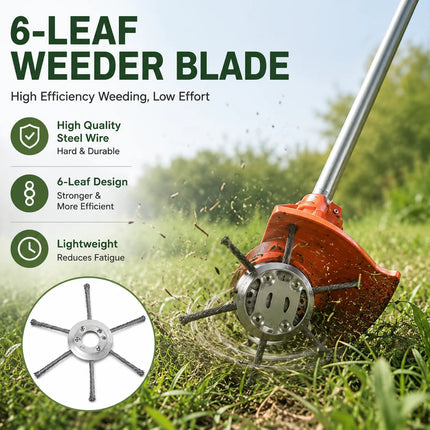 6 Blades Carbon Steel Weeder Blade Multifunctional Powerful Mower Head Garden Farm Park Yard Trimmer Tool Garden Accessories