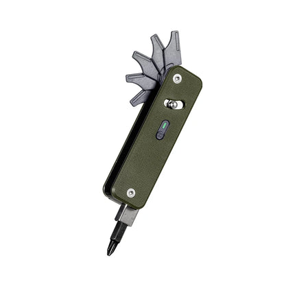 ROXON S503G Flex Companion Tool Modular Design and Customizable Pocket Tool, Preinstalled with 8 Essential Tools (1/4" Bit Drive
