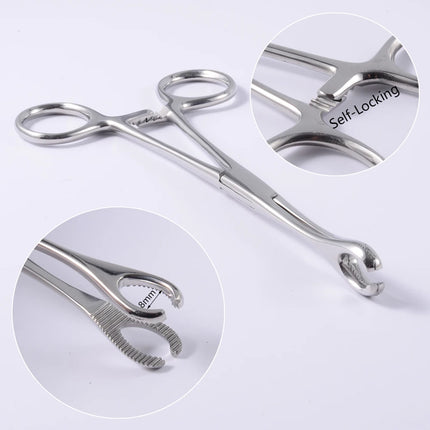 1PC Surgical Steel Professional Belly Ear Tongue Septum Lip Piercing Forceps Tweezer Clamp Self-Locking Piercing Needle Tool
