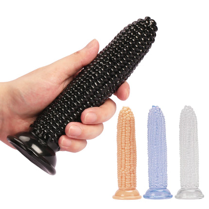 Unique Corn-shaped Dildo Grain Design with Strong Suction Cup Butt Plug Adult Sex Toy Anal Plug Erotic Male Masturbator Pleasure