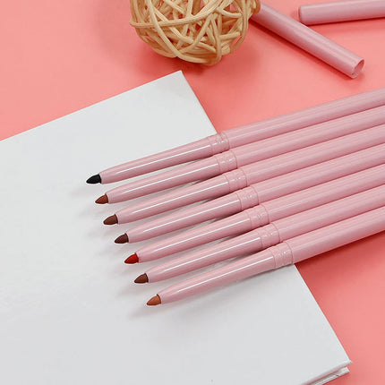 15colors Custom Bulk Lipliner Private Label Pink Package Vegan Lipstick Waterproof Rotating Multi-functional Lip Liner Makeup