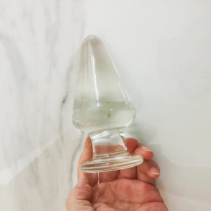 Anal Plugs Large 6CM Glass Transparent Vaginal Dilation Masturbator
