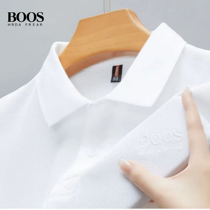 New Men's High-Quality Embroidered Logo Short-Sleeved Polo Shirt, Summer Fashion Casual Breathable Cool T-Shirt Top