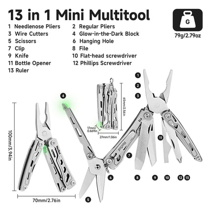 NexTool Mini Flagship F12 Multi Functional Tool 13 In 1 Folding EDC Multitool Screwdriver Pliers File Ruler Outdoor Hand Tools