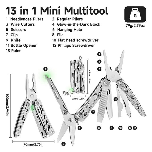 NexTool Mini Flagship F12 Multi Functional Tool 13 In 1 Folding EDC Multitool Screwdriver Pliers File Ruler Outdoor Hand Tools