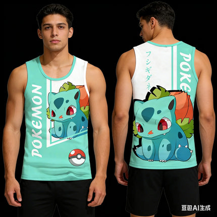 A Popular and Fashionable New Pokemon Bulbasaur Seed Vest with A Breathable and Loose 3d Printed Casual Vest Pattern in 2026