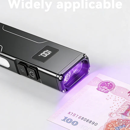 EDC Flashlight Magnetic UV Black Light RGB Side Light Pen Clip Waterproof for Outdoor Inspection Money Detecting Daily Carry