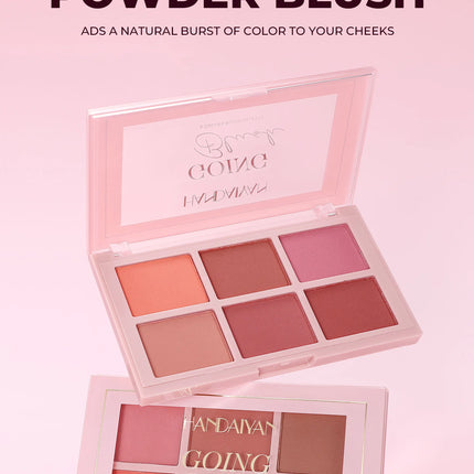 Long Wear Blush Makeup Palette Buildable Color Velvet Finish Face Powder Cheek Contouring Brightening