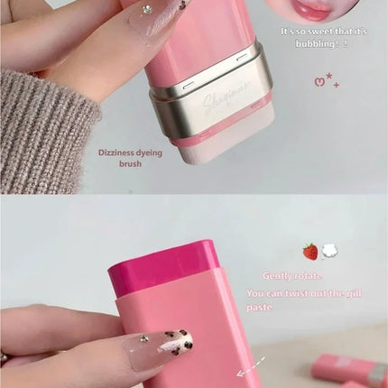 1pcs Multi Use Blush Cream Cushion Stick Natural Nude Makeup Lip Cheek Tint Portable Long Lasting Hydrating Cosmetic Makeup
