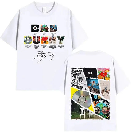 Y2k Fashion Top Rapper Bad Bunny Tour 2025 Album Merch T Shirts Debi Tirar Mas Fotos DTMF Graphics Cotton Printed T-shirt Unisex