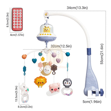 Baby Toy 0 12 Months Crib Mobile Musical Rattle For Newborn Music Box Projector Rotating Holder Bed Bell Infant Gifts