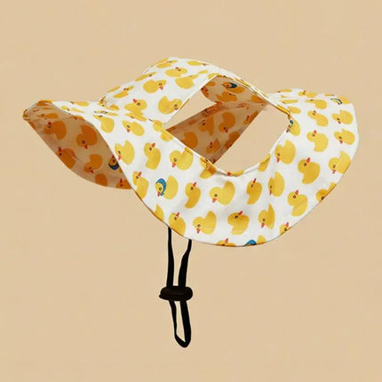 SU Summer Pet Cat Sun Hat With Ear Holes - Cute Kitten Fisherman Cap For UV Protection Breathable Outdoor Sunshade Cap For Cats