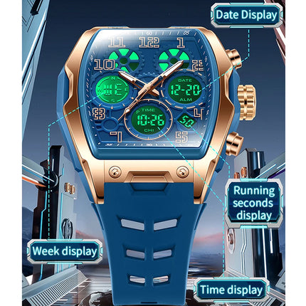 Men Dual Display Watches For Male Clock 2025 Top Brand Luxury Military Silicone Band Men Wrist Watches Sports Digital Wristwatch