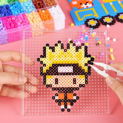 1/4/9pcs 5mm Large Square Fuse Beads Pegboards Plastic Beads Boards with Ironing Paper, Beads Tweezers for Kids Craft Beads