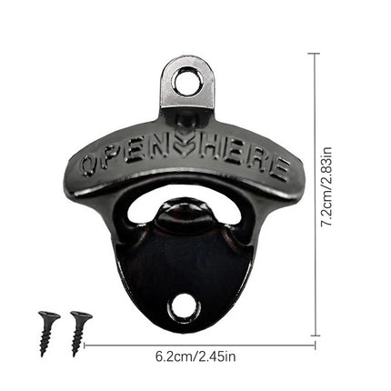 1Set Vintage Wall Mounted Wine Beer Bottle Opener Tool Keyring Bar Drinking Kitchen.