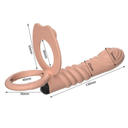 Double Penetration Strapon Dildo Vibrator Silicone Strap On Penis Anal Plug Cock Ring Adult Sex Toys for Men Women