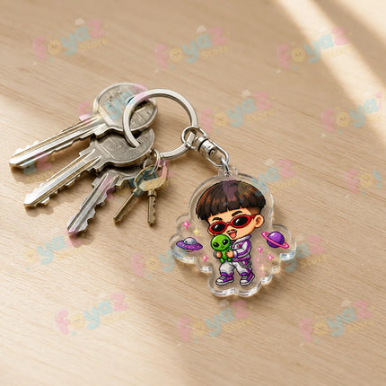 Rapper Oliver Tree Keychain for Accessories Bag Charm Ugly Is Beautiful Boy Music Key Chain Ring Jewelry Fans Gifts