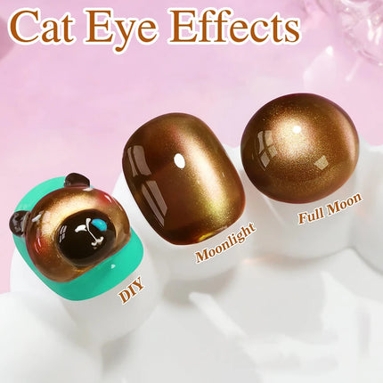 7.5ML Amber Moonlight Cat Magnetic Gel High Glossy Luxury Coffee Series Cat Eye Gel Soak Off UV Semi-Permanent Nail Art Varnish
