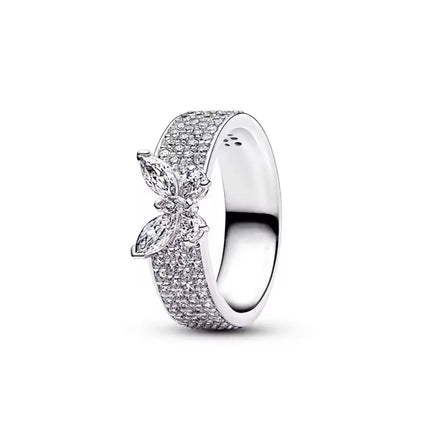 2026 Hot Selling 925 Silver, Heart-shaped, Butterfly,Flower Ring, Suitable for European Women's Exquisite Charm Jewelry Gifts ﻿