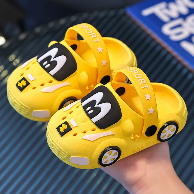 Kids Sandals Hole Children's Shoes Slippers Soft Anti-Skid Cartoon DIY Design Hole Baby Shoes Sandy Beach For Boys Girls