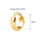 Gold 1.2x8mm / Earrings / Ears|Hoop