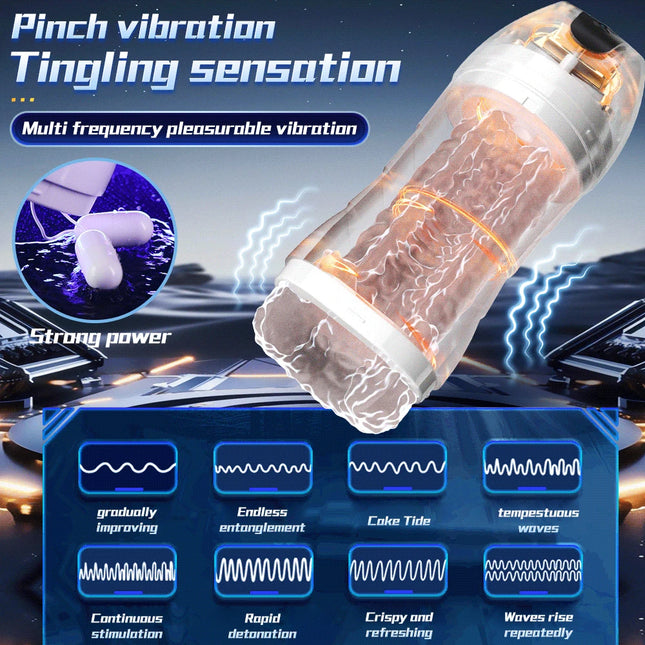 Automatic Male Masturbator Cup, Automatic Blowjob Sucking Machine, Real Vagina Pocket Pussy, Penis Oral Masturbation Sex Toys for Men